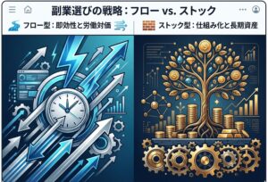 対比させたイラスト
