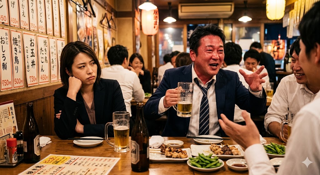 冷ややかな目で見ている同僚