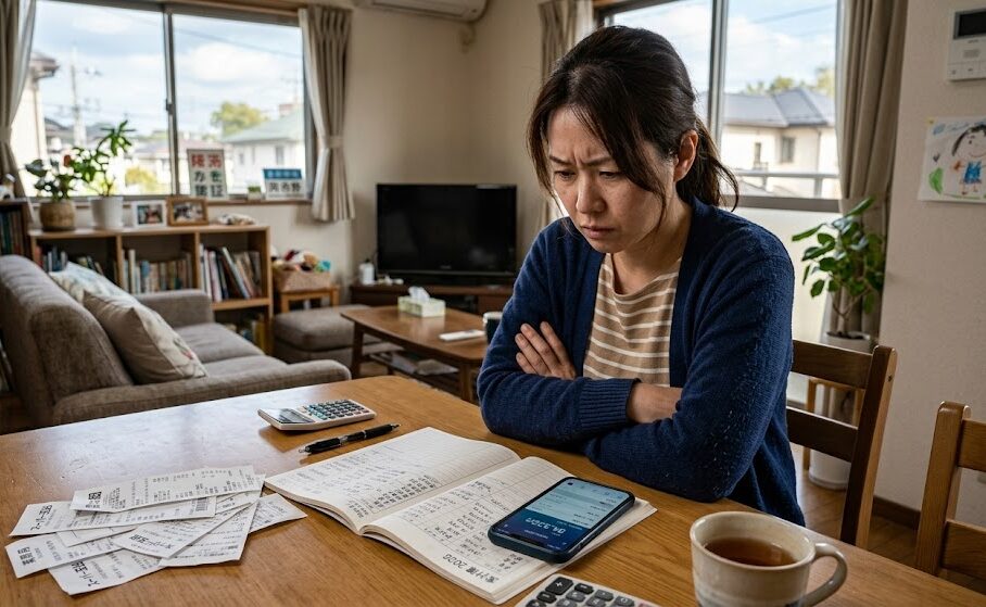 スマートフォンの画面を見つめている女性の実写画像