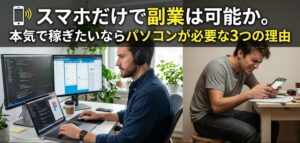 男性を対比させた実写画像